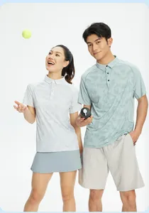Asian male and female models wearing breathable quick-dry sports Polo shirts