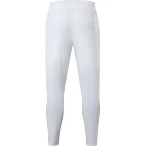 High-quality back view of white breathable stretchy athletic sweatpants with elastic waist