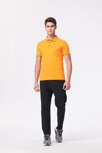 Polo clásico naranja brillante de secado rápido para hombre con tejido transpirable