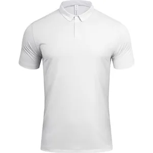 Polo blanco de manga corta en tejido transpirable de secado rápido para un estilo casual de negocios