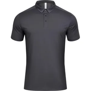 Men Athletic Polo Shirt Short Sleeve Breathable Moisture Wicking Golf Shirt Solid Color Turn-down Collar Casual Top
