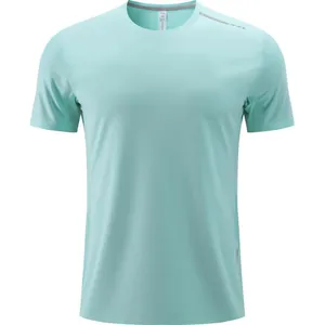 T-shirt de sport professionnel pour homme vert menthe, séchage rapide et tissu respirant