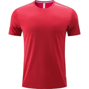 T-shirt de sport rouge pour homme à séchage rapide pour le running et les loisirs actifs