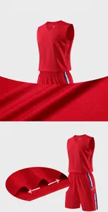 Dettaglio del tessuto mesh rosso traspirante e cuciture rifinite sulla maglia