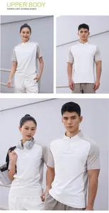 Polo de sport respirant à séchage rapide avec col montant et demi-zip pour hommes et femmes