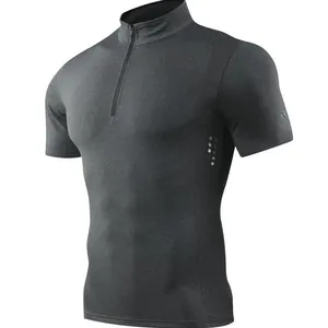T-shirt de sport à demi-zip pour homme, séchage rapide pour le fitness et la course