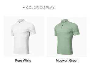 T-shirts de sport à séchage rapide disponibles en blanc pur et vert sauge clair