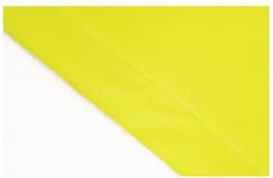 Detailed close-up showing the professional double stitching on neon yellow quick-dry fabric