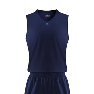 Set maglia da basket professionale blu navy con design in tessuto mesh traspirante