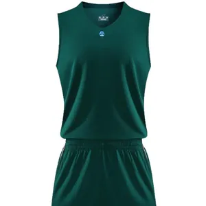 Completo maglia da basket traspirante verde scuro per competizioni sportive di alta qualità