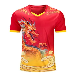 Vibrant dragon boat racing t-shirt with traditional dragon print and quick-dry fabric