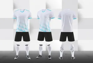 White soccer jersey set with turquoise gradient for training and match