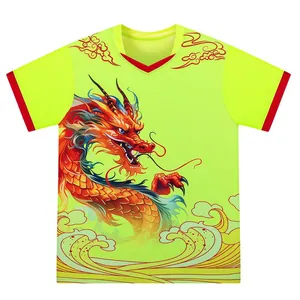 Vibrant dragon and wave print detail on this breathable quick-dry racing T-shirt