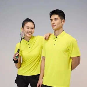 Outdoor Marathon Sports Quick Dry Breathable Polo Shirt Short Sleeve Lapel Solid Color Polyester Top For Men Women