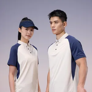 Two-tone quick-dry sports polo shirts for tennis and running training