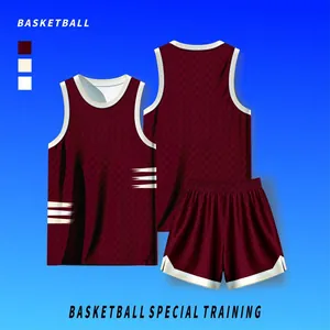 Kastanjebruin basketbalshirt en shortset voor professionele training en sportteam