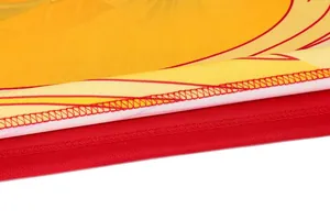 Macro detail of high-quality stitching and breathable mesh fabric on dragon boat shirt