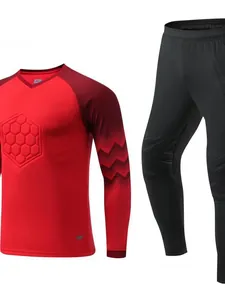 Professional padded goalkeeper jersey and pants set for soccer training and matches