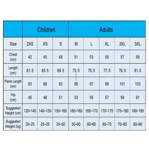 Comprehensive size guide for children and adult quick-dry soccer goalkeeper training uniforms