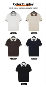 Detaillierte Anzeige von fünf Farboptionen für Herren-Kurzarm-Strick-Poloshirts aus Eisseide.