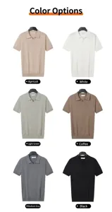 Polo da uomo in cotone a maglia mostrate in sei diverse opzioni di tinta unita