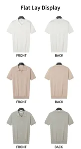 Vista anteriore e posteriore di polo da uomo in maglia a maniche corte in vari colori