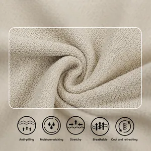 Close-up of breathable ice silk knit fabric for men's premium summer Polo shirts.