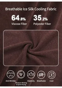 Détail du tissu en maille marron respirant avec texture rafraîchissante en soie glacée