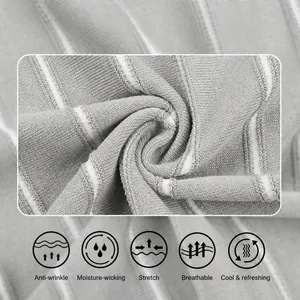 Breathable ice silk cooling fabric with moisture-wicking and anti-wrinkle features.