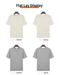 Vues avant et arrière de t-shirts en maille de qualité en deux couleurs