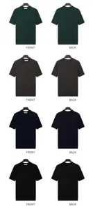 Viste frontali e posteriori di t-shirt in maglia a trecce da uomo premium in quattro colori classici