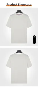 Vue de face et de dos d'un t-shirt en maille blanc cintré pour hommes