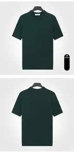 Vista fronte e retro della maglia a trecce verde scuro da uomo in pregiata seta ghiaccio