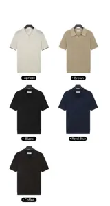 Detailed color display of five different variants for the ice silk knit men's Polo shirt