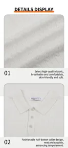 Close-up of white ice silk knit Polo shirt fabric texture and polo collar
