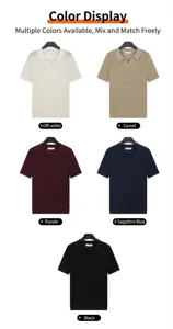 Collection of men's summer V-neck hollow knit polo shirts in five stylish colors