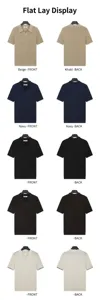 Detailed front and back views of men's knitted ice silk Polo shirts in five colors