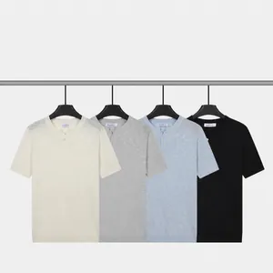 Men's short-sleeved knit Polo shirts in multiple solid colors for summer casual wear