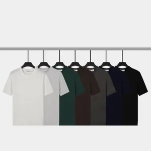 Maglietta da Uomo in Maglia a Trecce Slim Fit Girocollo Manica Corta Seta di Ghiaccio Fresca Viscosa Poliestere Casual Top