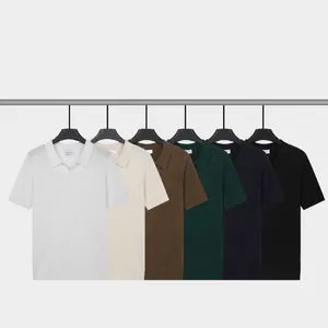 Polo en maille pour homme avec col mouette et côtes verticales en plusieurs couleurs