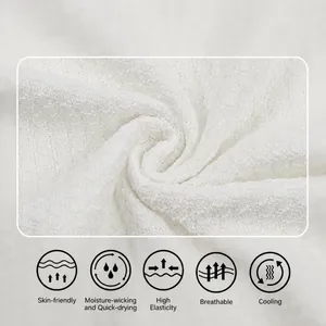 White waffle knit polo shirt detail showing breathable ice silk fabric texture