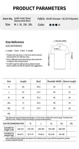 Comprehensive size chart and measurement guide for men's knitted zipper Polo shirt
