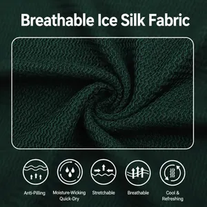 Close-up of premium breathable ice silk knit fabric texture for men's summer polo shirt