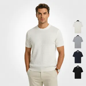 Herren Eisseide Kühlend Waffelstrick T-Shirt Kurzarm Polokragen Viskose Polyester Atmungsaktiv Lässig Streetwear Top