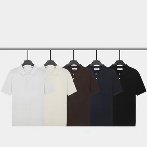 Premium men's short-sleeved knitted Polo shirts available in five classic solid colors