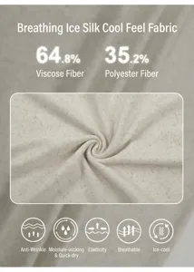 Close-up detail of breathable ice silk fabric composition for men's knitted T-shirt