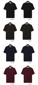 Front and back views of men's ice silk short-sleeved knitted T-shirts in multiple colors