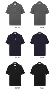 Comprehensive front and back views of men's vintage short-sleeved knitted polo shirts