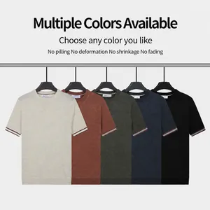 Men's slim-fit knit T-shirt available in five classic colors for versatile styling.
