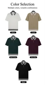 Men's short sleeve knit polo shirts in five assorted colors
